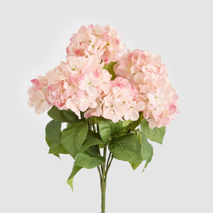 Artificial Hydrangea Bush with 7 Heads Pink 52cm Pink - FLORA DESIGNS