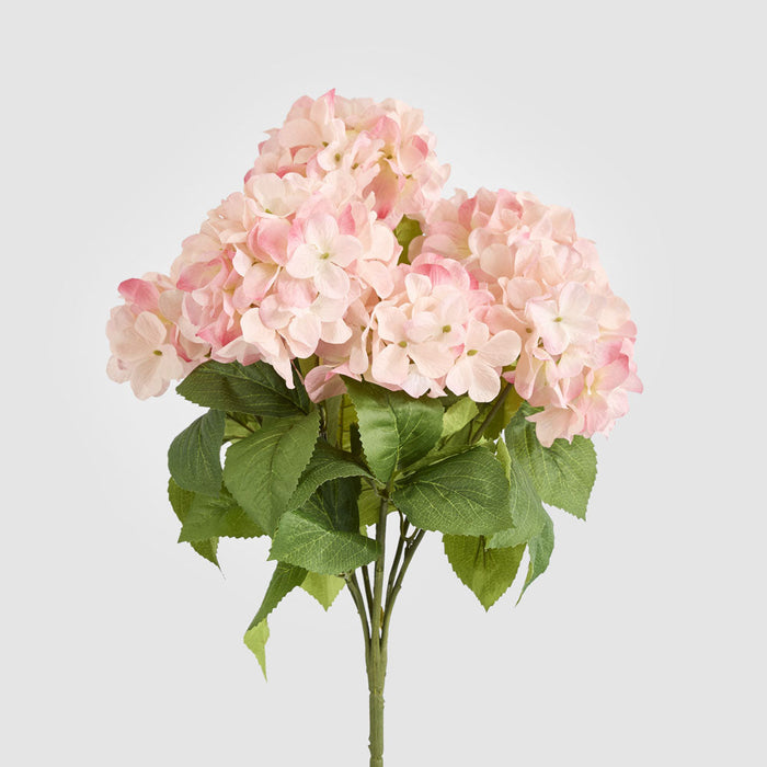 Artificial Hydrangea Bush with 7 Heads Pink 52cm Pink - FLORA DESIGNS