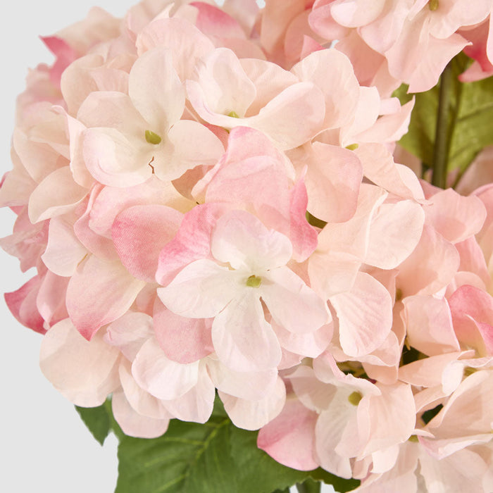 Artificial Hydrangea Bush with 7 Heads Pink 52cm Pink - FLORA DESIGNS