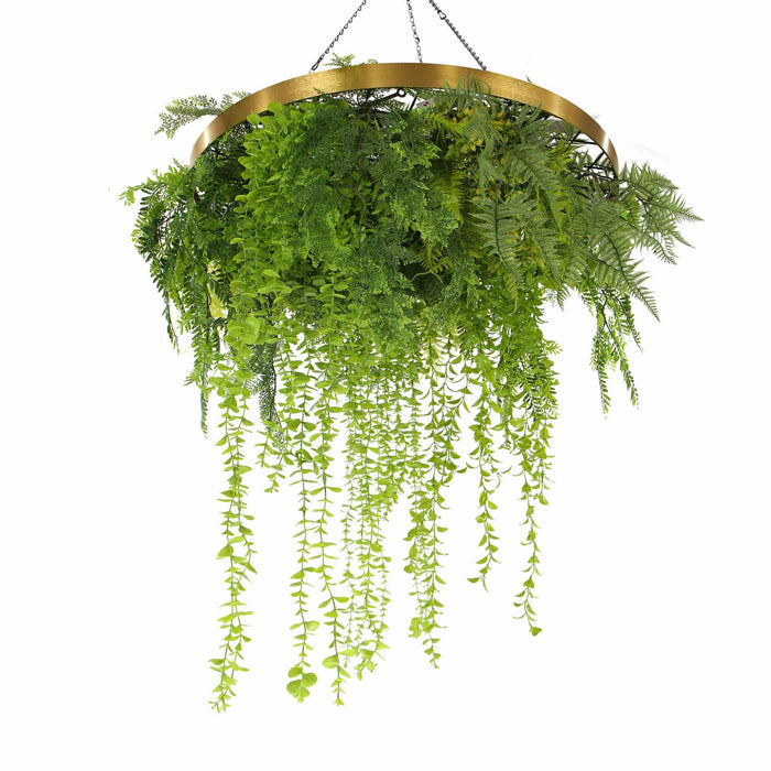 Imitation Gold Artificial Hanging Green Wall Disc (Limited Edition) Foliage 80cm - FLORA DESIGNS