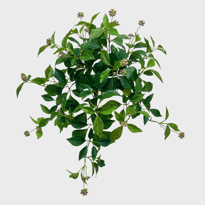 Hanging Leaf Bush With Berries 57cm Pack of 2
