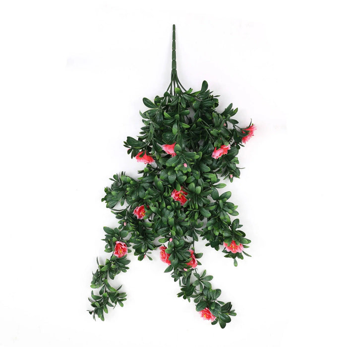 Hanging Pink Rose Stem UV Resistant 85cm Set of 2