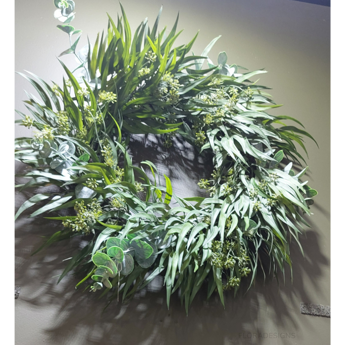 Heaton Eucalyptus Wreath - Green - 56cm