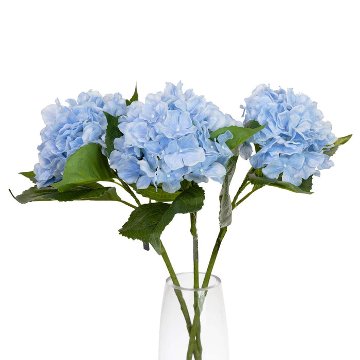 Hydrangea Blue 63cm Real Touch Pack of 6