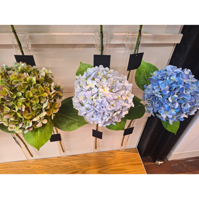 Hydrangea Bouquet Green Purple 68cm Set of 12