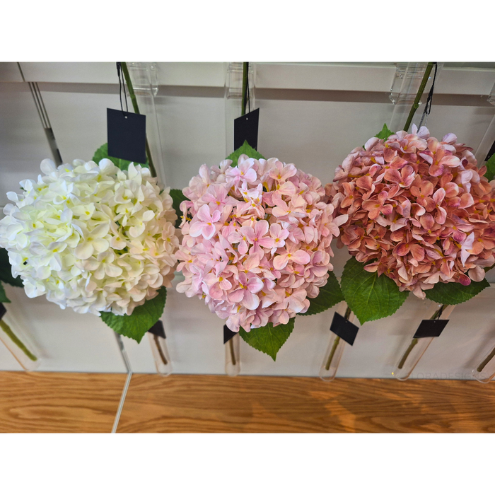 Hydrangea Bouquet Coral Pink 68cm Set of 12