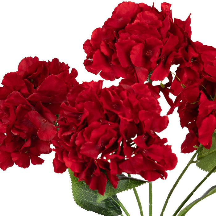 Hydrangea Bush Red 45cm Set of 12