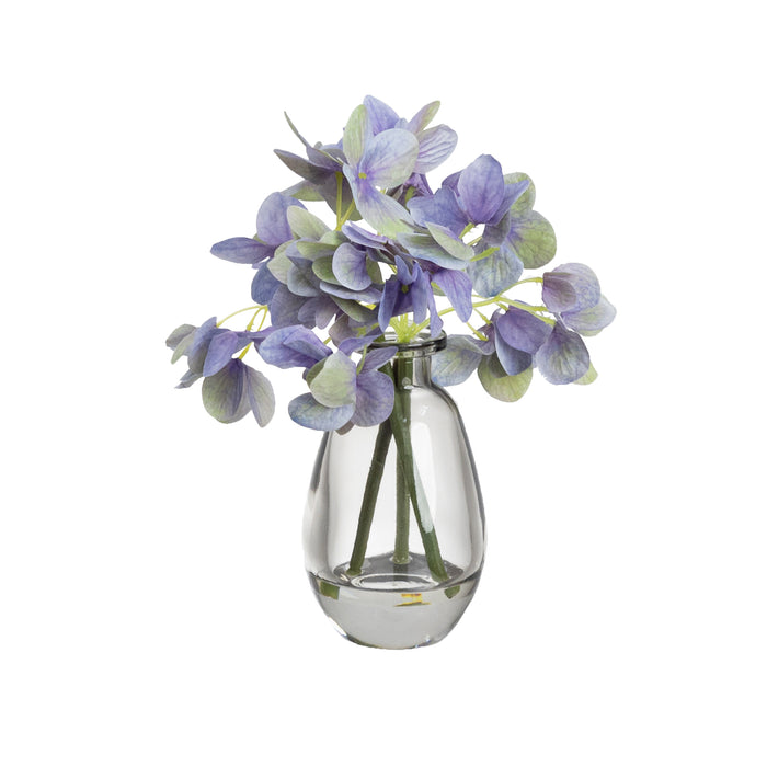 Hydrangea In Bud Vase Lavender 19cm Set of 2