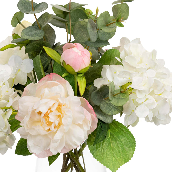 Hydrangea Mixed Arrangement In Glass 53cm