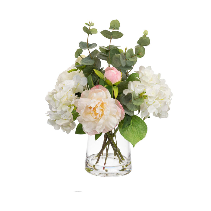Hydrangea Mixed Arrangement In Glass 53cm