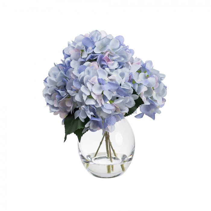 Hydrangea Mixed Arrangement in Glass Lavender 27cm