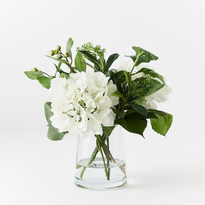 Hydrangea Mix in Vase White 33cm