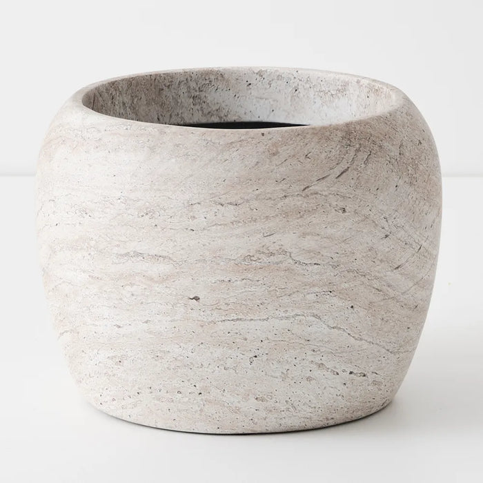 Ivar Pot  - Ivory Travertine Brown 22cm