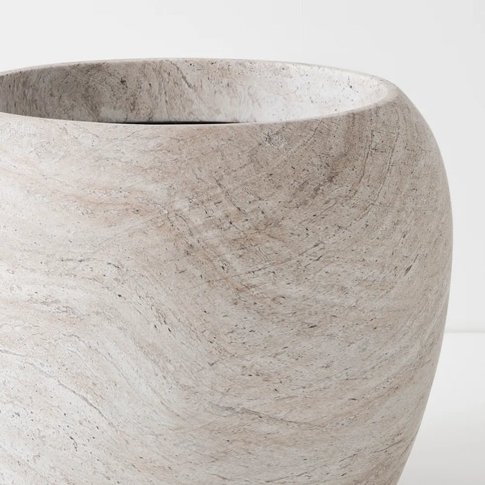 Ivar Pot  - Ivory Travertine Brown 35cm