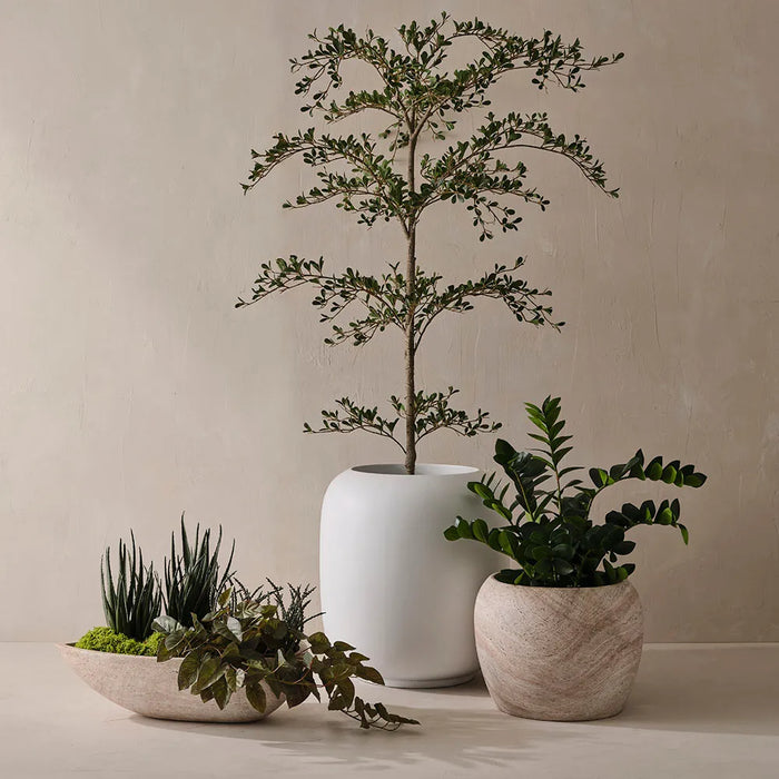 Ivar Pot  - Ivory Travertine Brown 35cm