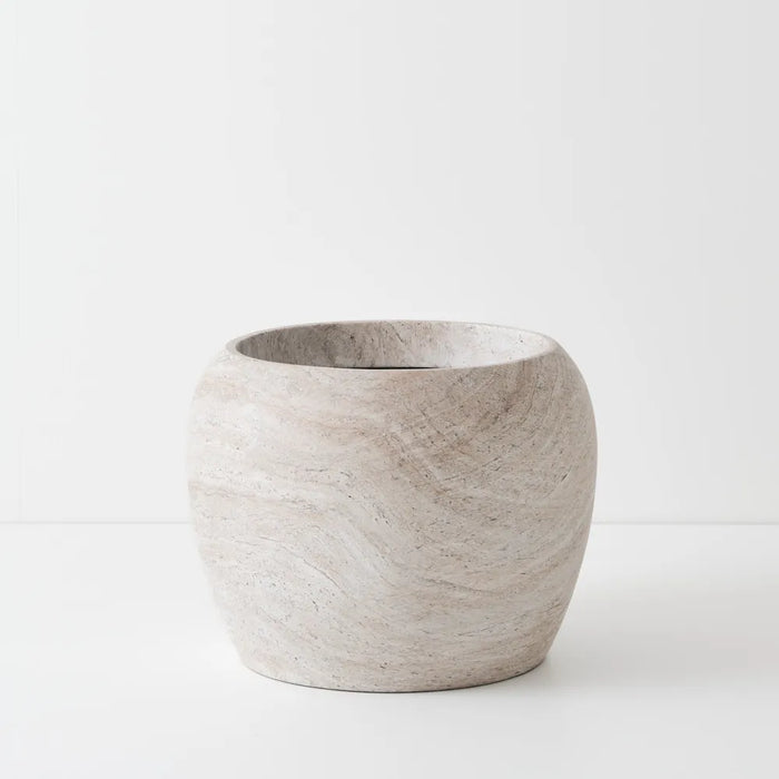Ivar Pot  - Ivory Travertine Brown 35cm