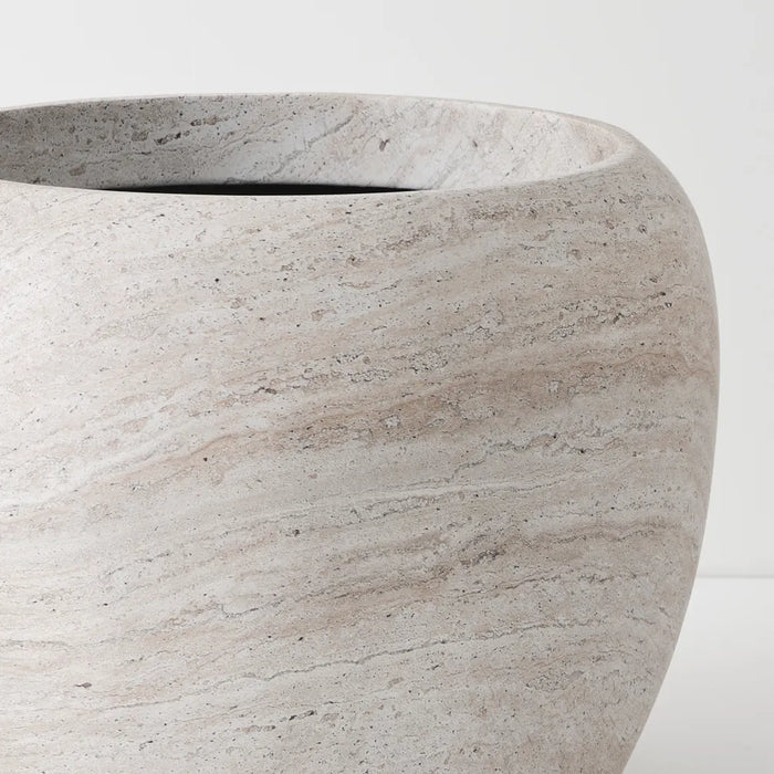 Ivar Pot  - Ivory Travertine Brown 40cm