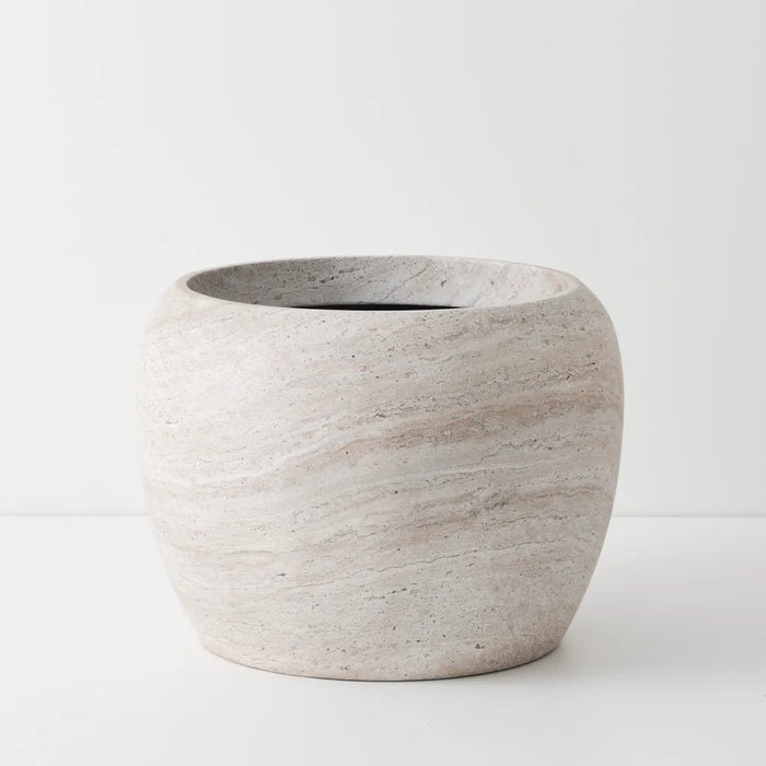 Ivar Pot  - Ivory Travertine Brown 40cm