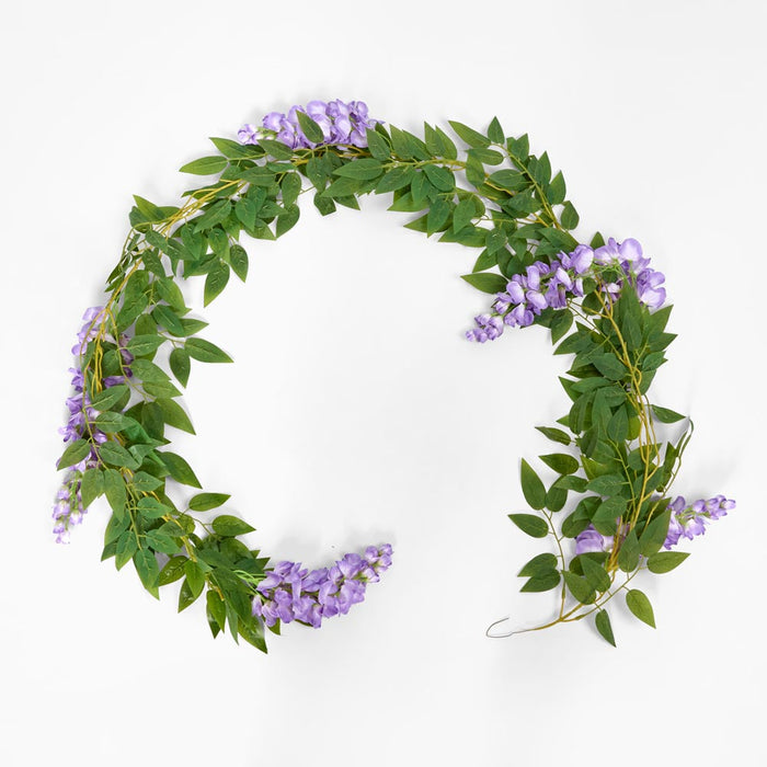 Artificial Wisteria Garland Purple 200cm Purple - FLORA DESIGNS
