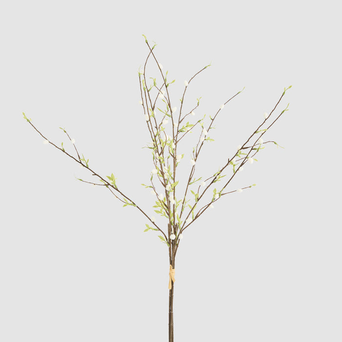 Artificial Pussy Willow Floral Stem with Leaves 82cm Gold - FLORA DESIGNS