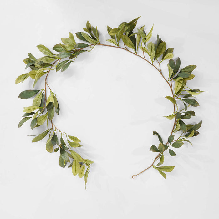 Artificial Laurel Leaf Garland 180cm Green - FLORA DESIGNS