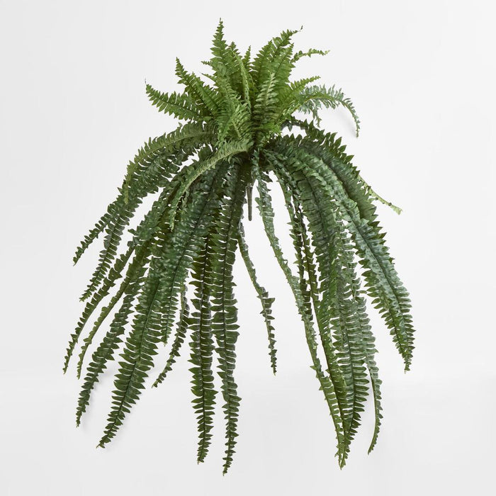 Artificial Huge Green Boston Fern Bush 52 Leaves 121cm Green - FLORA DESIGNS