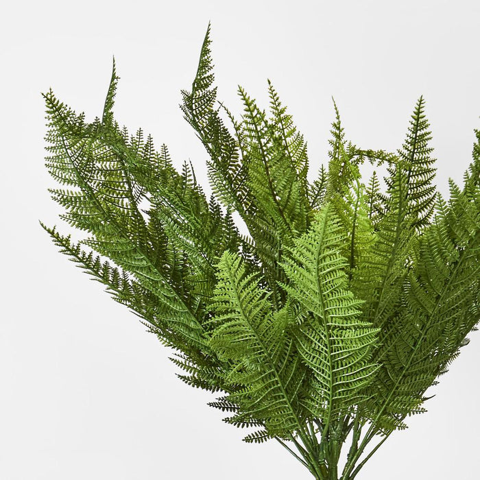 Artificial Leather Fern Bush W 34 Leaves 1cm Green - FLORA DESIGNS