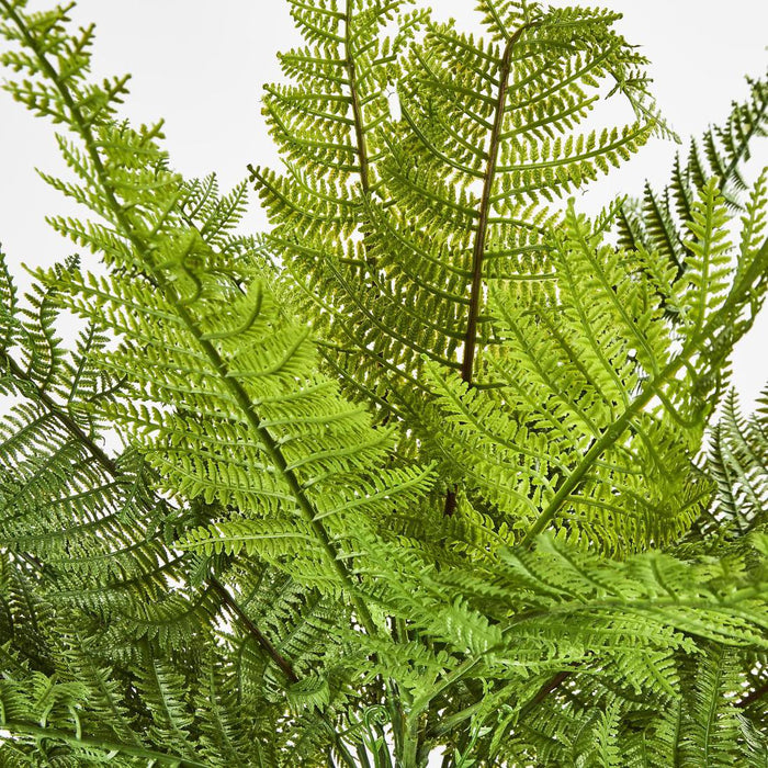 Artificial Leather Fern Bush W 34 Leaves 1cm Green - FLORA DESIGNS