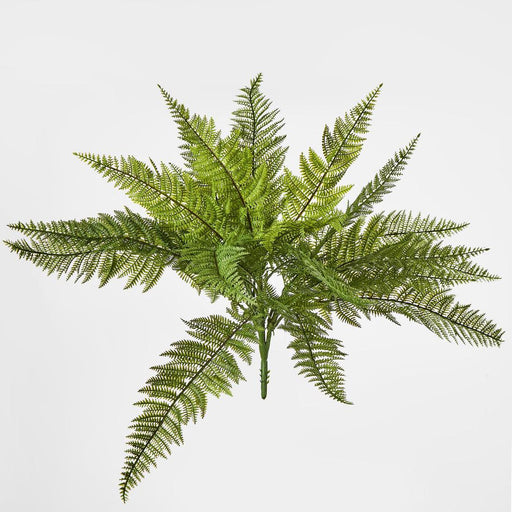 Artificial Leather Fern Bush W 26 Leaves 1cm Green - FLORA DESIGNS