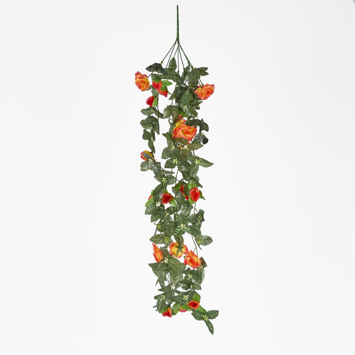 Artificial Hanging Rose Bush Orange 88cm Orange - FLORA DESIGNS