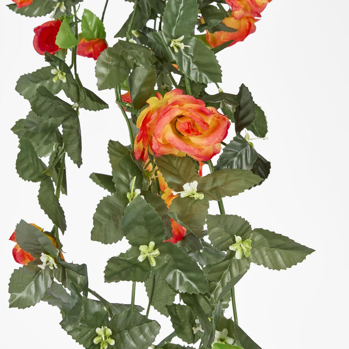 Artificial Hanging Rose Bush Orange 88cm Orange - FLORA DESIGNS