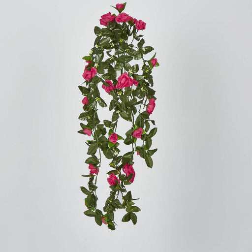 Artificial Hanging Rose Vine Dark Pink 72cm Red - FLORA DESIGNS