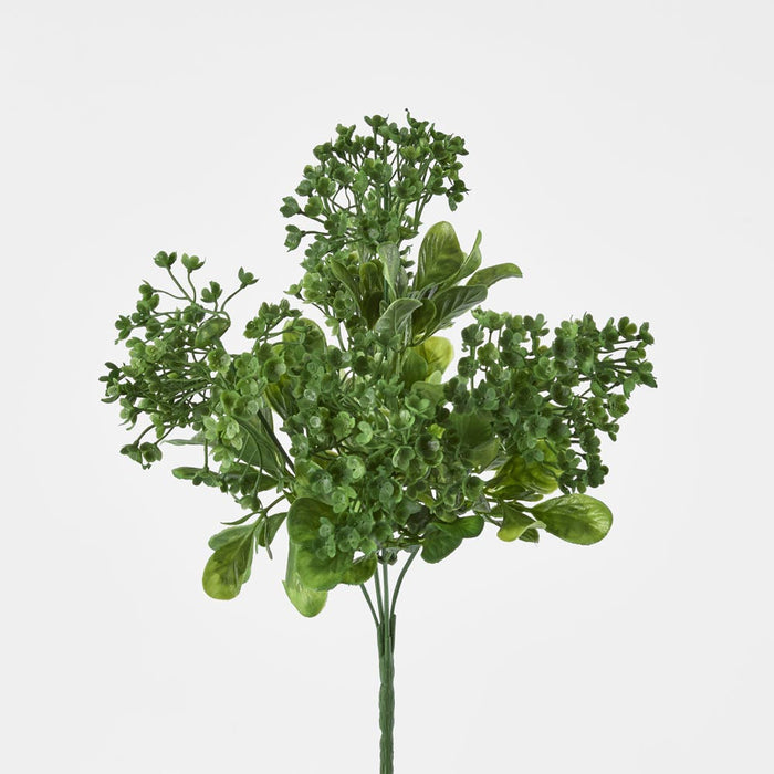Artificial Mixed Leaf Bush Dark Green 39cm Green - FLORA DESIGNS