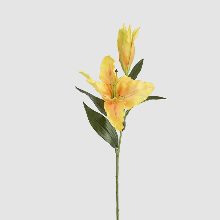 Artificial Casablanca Floral Stem Yellow 76cm Yellow - FLORA DESIGNS
