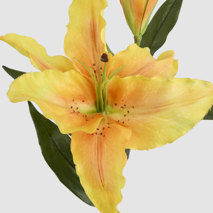 Artificial Casablanca Floral Stem Yellow 76cm Yellow - FLORA DESIGNS