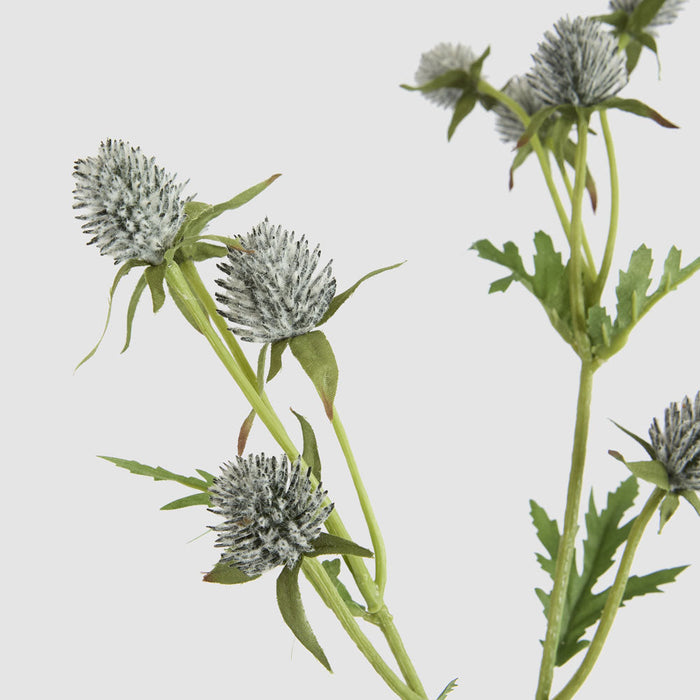 Artificial Thistle Spray Grey Blue 73cm Light Blue - FLORA DESIGNS