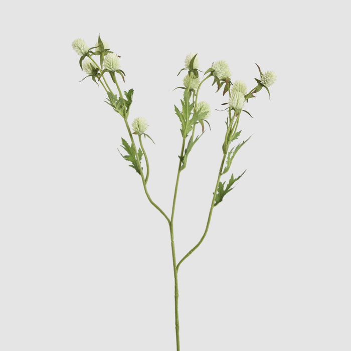 Artificial Thistle Spray White 73cm White - FLORA DESIGNS