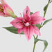 Artificial Tiger Lily Spray W 2 Flowers & 1 Bud Hot Pink 71cm Dark Pink - FLORA DESIGNS