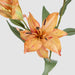 Artificial Tiger Lily Spray W 2 Flowers & 1 Bud Orange 71cm Orange - FLORA DESIGNS