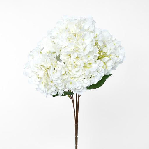 Artificial Hydrangea Bush White 44cm White - FLORA DESIGNS