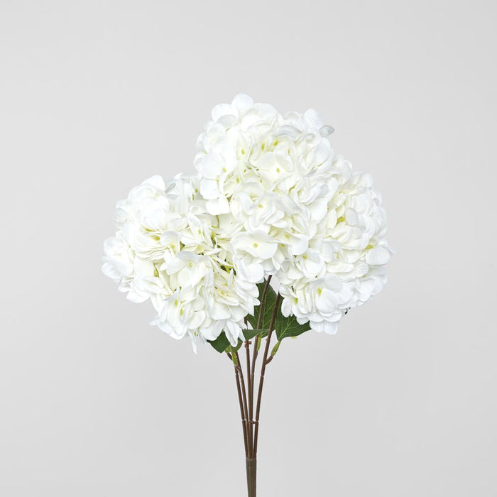 Artificial Hydrangea Bush White 44cm White - FLORA DESIGNS