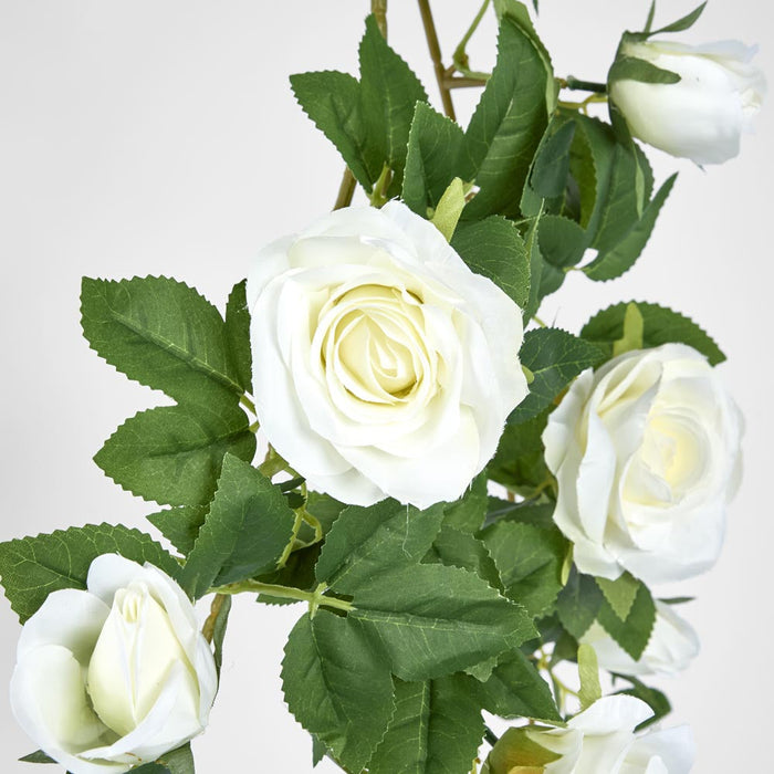 Artificial Rose Garland White 150cm White - FLORA DESIGNS
