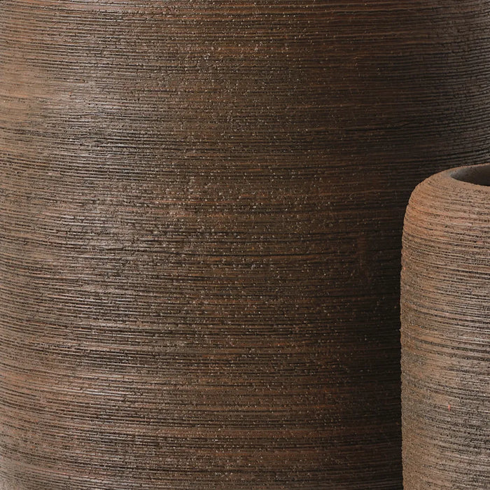 Jasper Textured Pot Dark Brown 48cm Set of 2