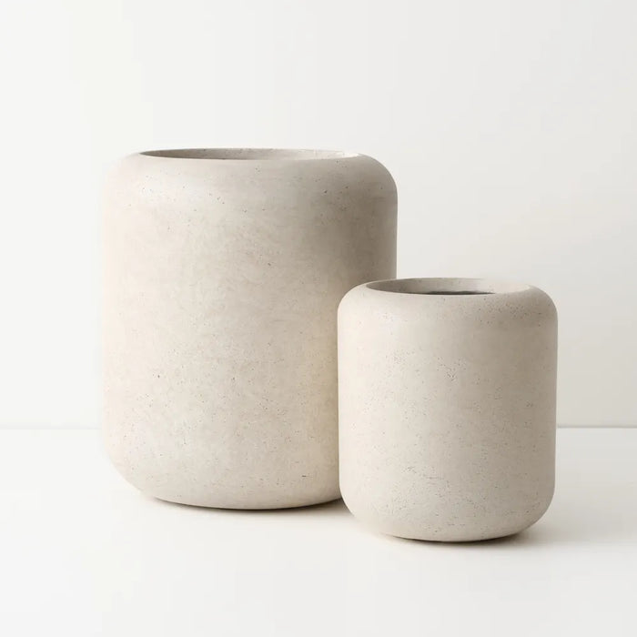 Jasper Textured Pot Grey White Marlstone 48cm Set of 2