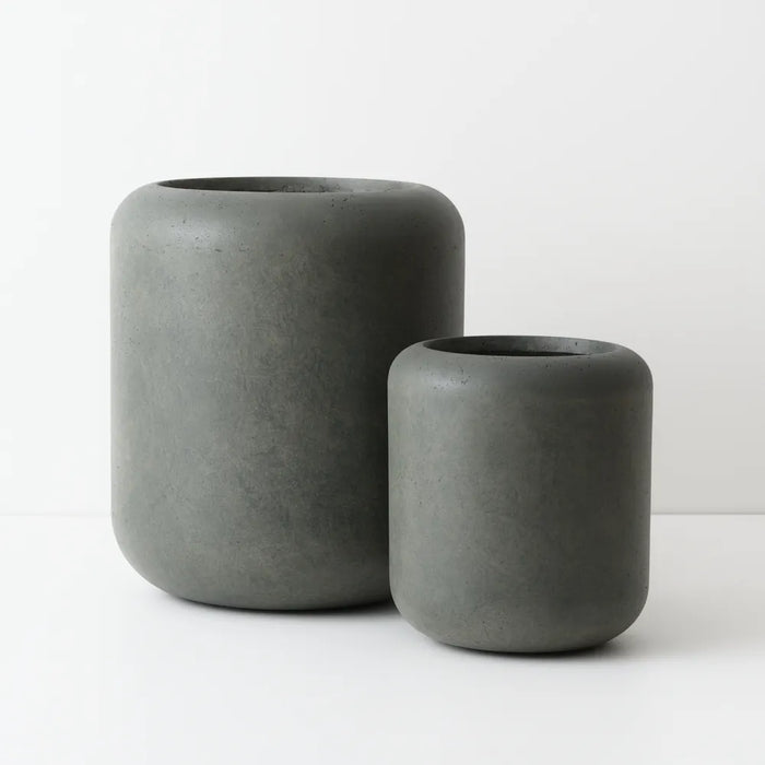 Jasper Textured Pot Olive Green 48cm Set of 2