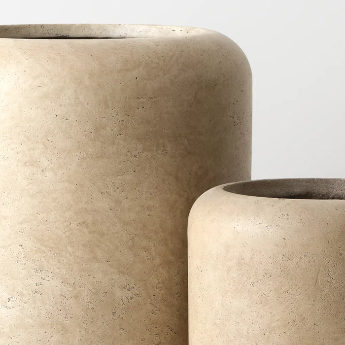 Jasper Textured Pot Sediment Light Brown 48cm Set of 2