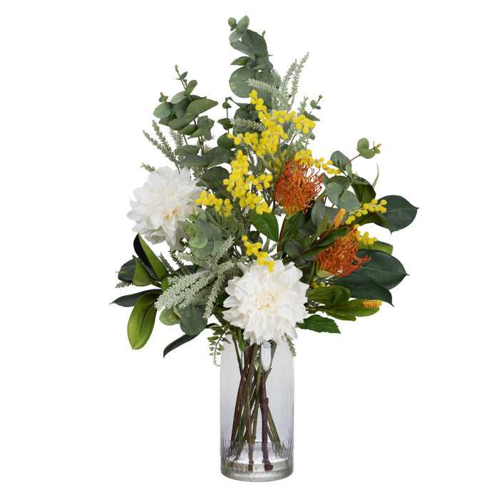 Leucospermum & Mimosa Mixed Arrangement 72cm