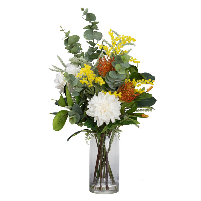 Leucospermum & Mimosa Mixed Arrangement 72cm