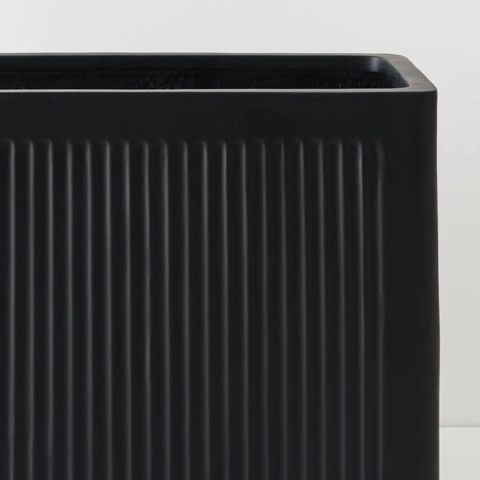 Linear Rectangle Trough Planter Box Black 60cm