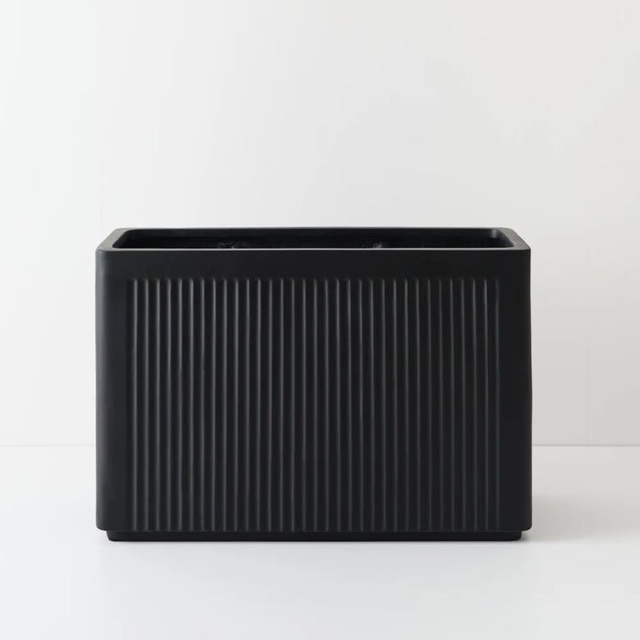 Linear Rectangle Trough Planter Box Black 60cm